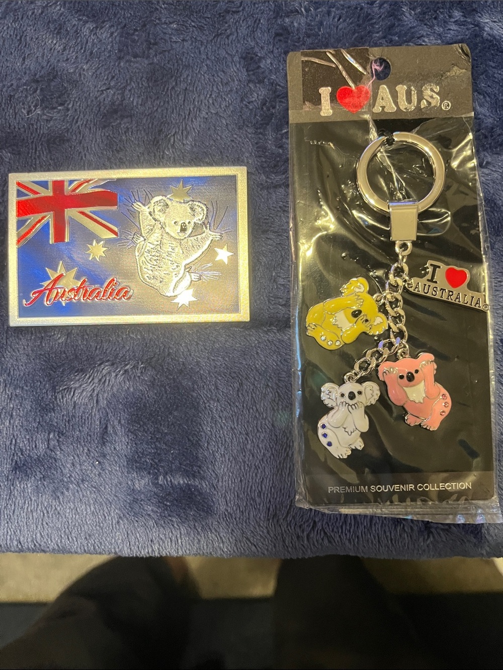 I Heart Australia Koala Keychain - White, Yellow, Blue Charms